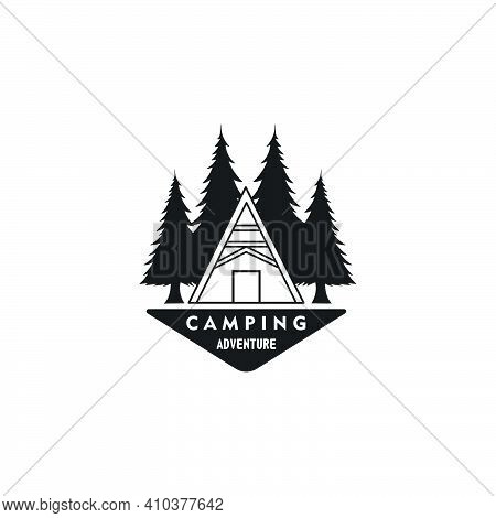 Camping Vintage Logo Illustration Vector Template Design