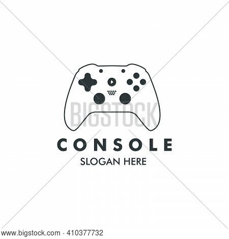 Console Game Logo Line Art Illustration Vector Template Design