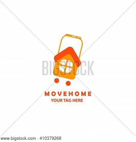 Move Home Logo Color Vector Illustration Template Design