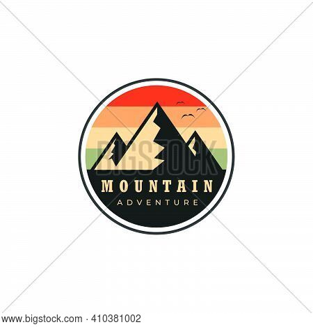 Mountain Logo Graphic Retro Color  Vector Illustration Design