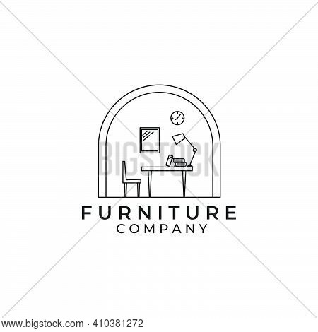 Furniture Graphic Vector Line Art Logo Illustration Design