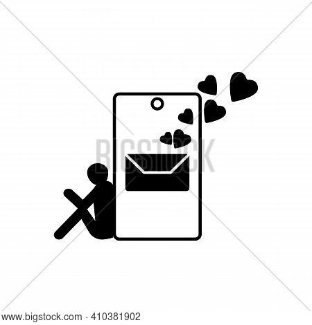 Romantic Vector Icon. Happy Valentine's Day. Love Messages. Quarantine, Distant Lovers
