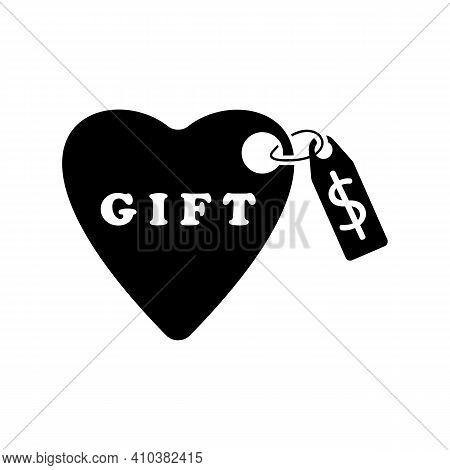 Valentine Heart For Lovers. Vector Icon. Shop. Gift. Valentines And Day