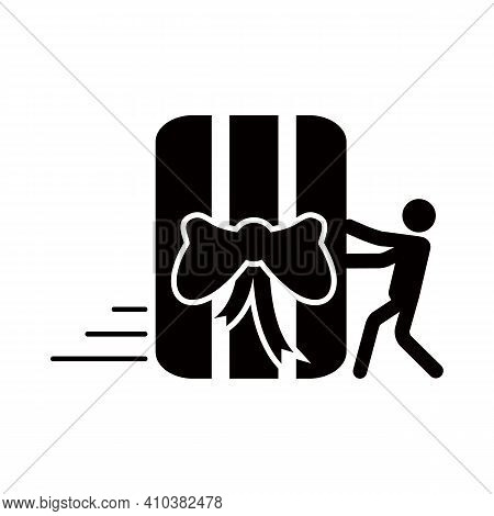 Christmas Gift Icon, Valentines Day Vector Symbol, Man, Lover And Love