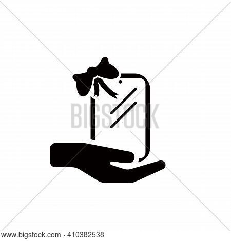Modern Touch-screen Mobile Phone With Bow, Gift And Valentines Day, Valentine, Love, Hand, Shopping
