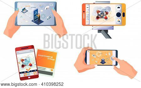 Phone With App About Modern Technologies Attributes Of Technological Progress Smart Industrial Produ