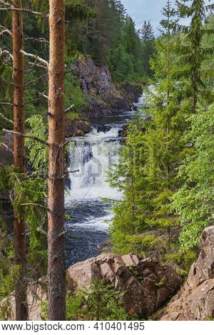 Kivach waterfall in Karelia Russia - nature background