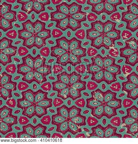 Abstract Seamless Background Of Colorful Floral Pattern. Artistic Messy Pattern Like Colorful Cuttin