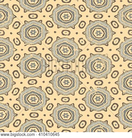 Abstract Seamless Background Of Colorful Floral Pattern. Artistic Messy Pattern Like Colorful Cuttin