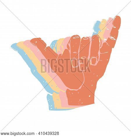 Vector Surfing Sumbol Shaka Isolated On White Background