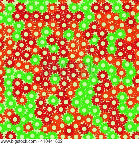 Seamless Flowers Pattern. Abstract Texture Designs Can Be Used For Backgrounds, Motifs, Textile, Wal