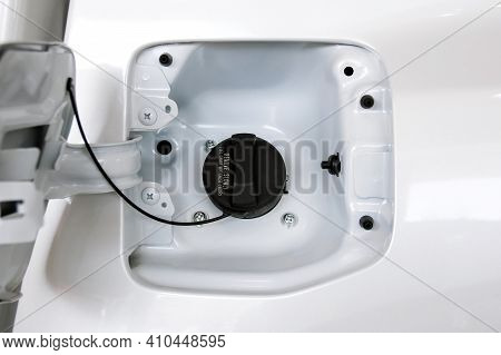 Fuel Tank Cap Of The White Car