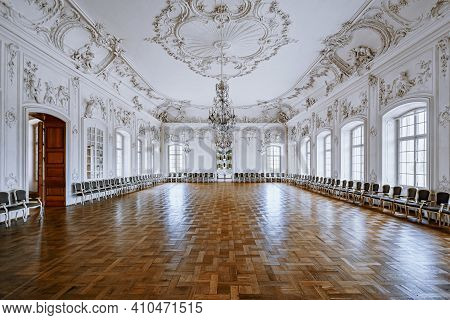 Rundale, Latvia - November 09, 2020: The White Hall Of Rundale Palace