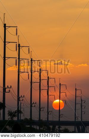 Cityscape Colorful Night View Against Cloudy Sky At Day Time