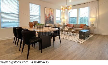 A Beautifully Appointed Dining Room In A Townhome In Orlando, Florida.