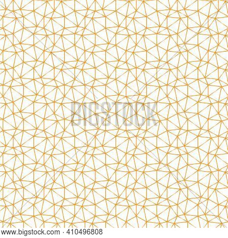 Vector. Modern Geometric Abstract Wire Style Seamless Pattern On White Background. Triangles Shapes.
