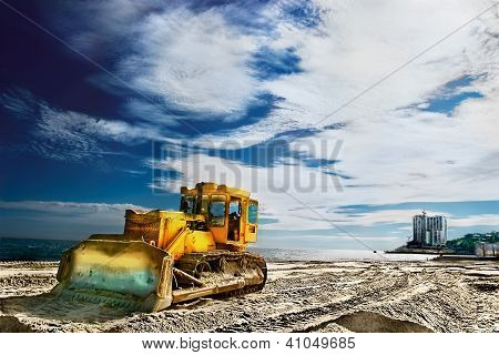 Traktor na Sandy Beach