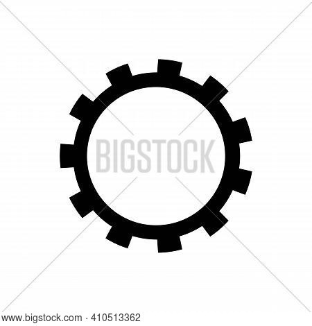 Black Gear Icon Isolated On White Background. Settings Symbol For Your Interface. Simple Ilustration