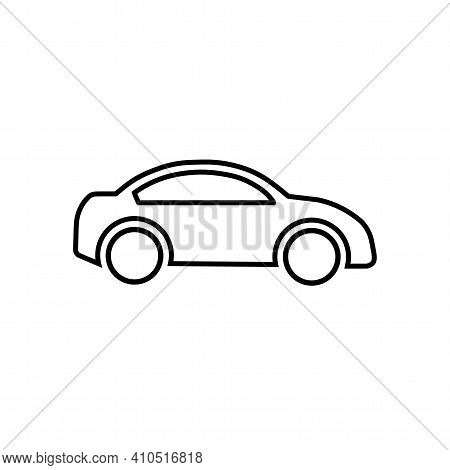 Car Line Icon On White Background. Side, Vehicle, Automobile Sign. Transport Concept. Trendy Flat Ou