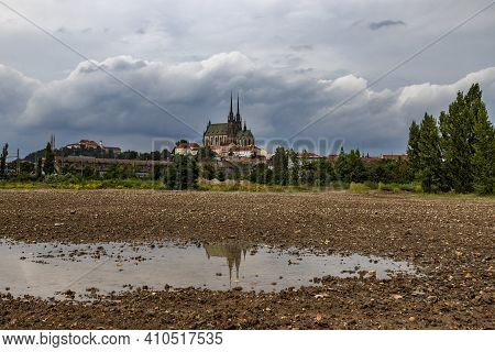 A View Of The Dominant Feature Of The City Of Brno In The Czech Republic In Europe. Spilberk Castle 