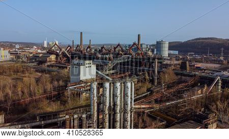 Flight Over An Old Factory Site In Germany - World Heritage Site - Aerial View