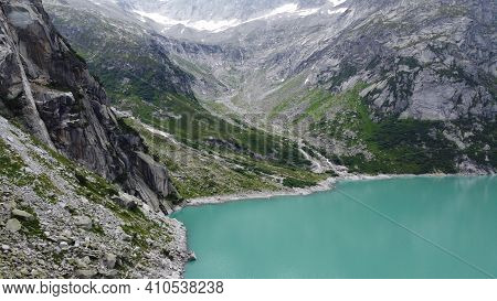 Beautiful Mountain Lake Gelmersee In Bern Switzerland