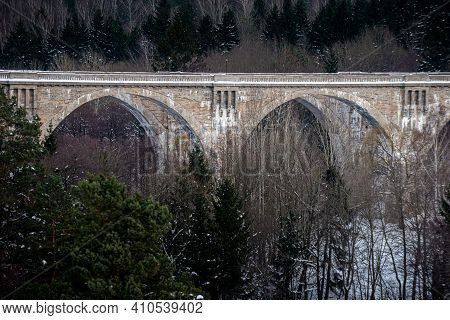 Historic Railway Viaducts Located In Stanczyki Poland