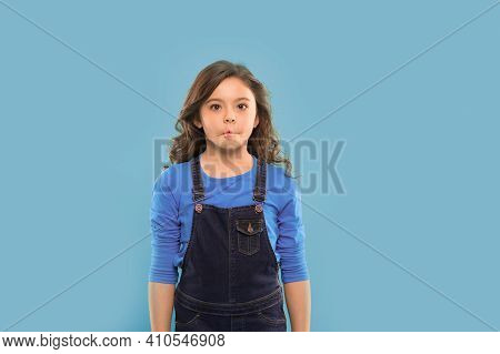 Funny Grimaces. Girl Artistic Kid Practicing Acting Skill. Enter Acting Academy. Playful Teen Model.