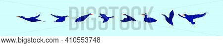 Set Of Loon Cartoon Icon Design Template With Various Models. Modern Vector Illustration Isolated On