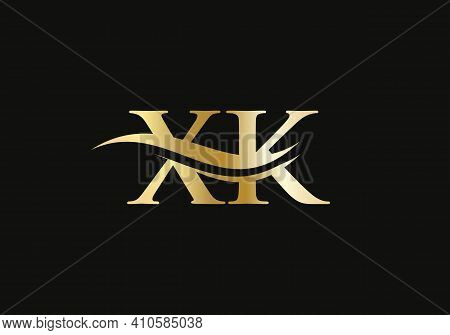 Creative Xk Letter With Luxury Concept. Modern  Xk Logo Design For Business And Company Identity