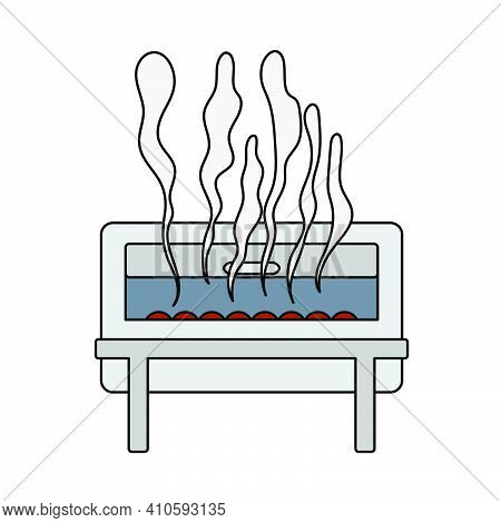 Chafing Dish Icon. Editable Outline With Color Fill Design. Vector Illustration.