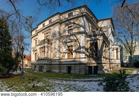 Gliwice, Poland - February 21, 2021: Historic Villa Caro. Historic Residence Residential Industriali