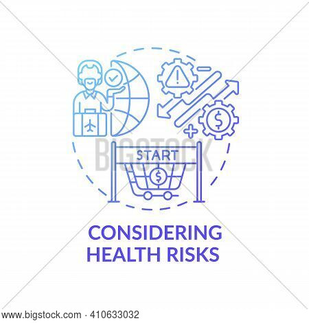 Considering Health Risks Concept Icon. Helping With Problems Of Health Idea Thin Line Illustration. 