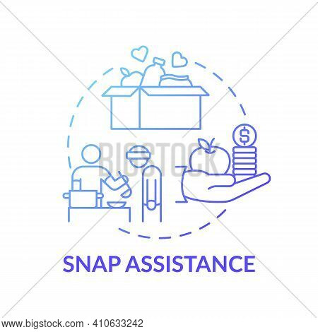 Snap Assistance Concept Icon. Helping To Homeless People Idea Thin Line Illustration. Supplemental N