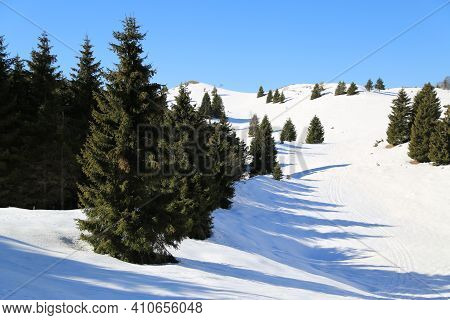 View Of The Landscape Near The Col Dei Scios In Friuli Venezia Giulia, Italy. High Quality Photo
