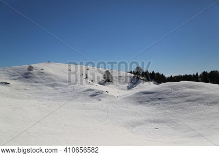 View Of The Landscape Near The Col Dei Scios In Friuli Venezia Giulia, Italy. High Quality Photo