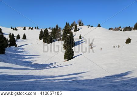 View Of The Landscape Near The Col Dei Scios In Friuli Venezia Giulia, Italy. High Quality Photo