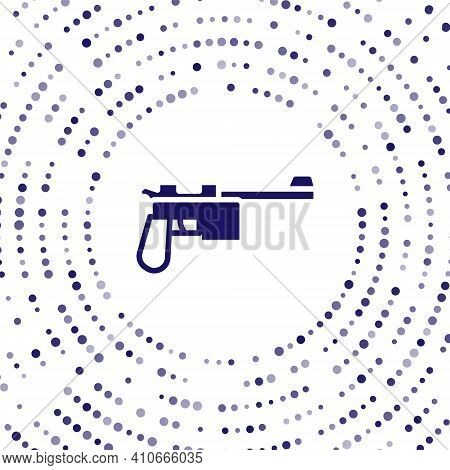 Blue Mauser Gun Icon Isolated On White Background. Mauser C96 Is A Semi-automatic Pistol. Abstract C