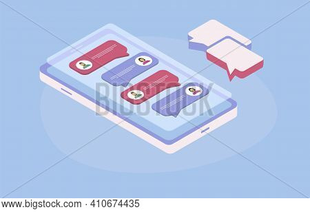 Mobile Messenger App, Chatting With Friends, Colleagues At Work, Texting Group Messages, Chatbots. O