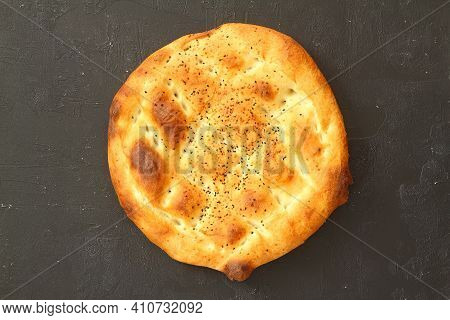Turkish Ramadan Pita Bread, Isolated On White Background