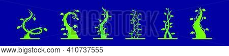 Set Of Beanstalk Cartoon Icon Design Template With Various Models. Modern Vector Illustration Isolat