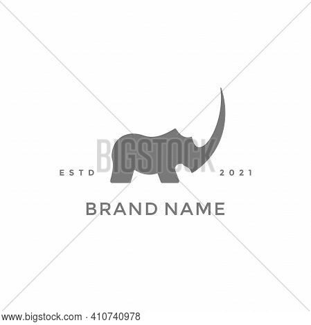 Bold And Powerful Illustration Logo Design Strongest Rhino.