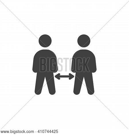 Keep Safe Distance Vector Icon. Filled Flat Sign For Mobile Concept And Web Design. Social Distance 