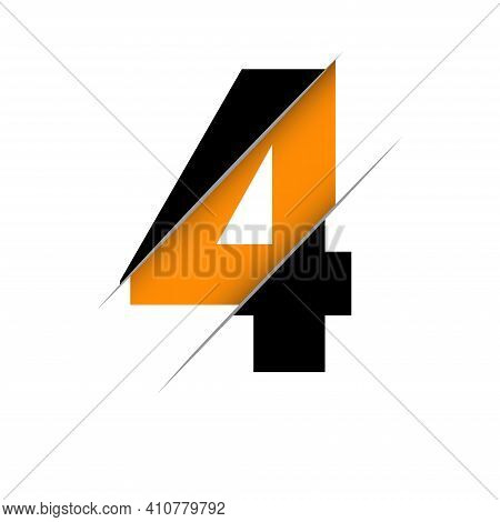 Number 4 Logo. Vector Logotype Design. Web Design.