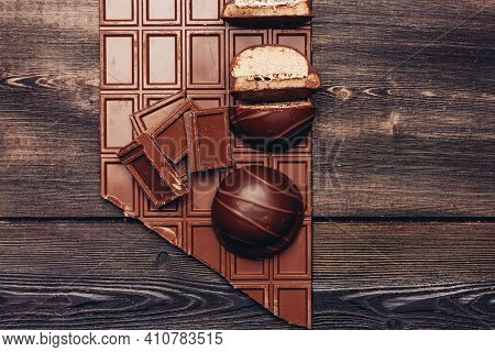 Chocolate Bar Delicacy Sweets Cocoa Gastronomia Wooden Background
