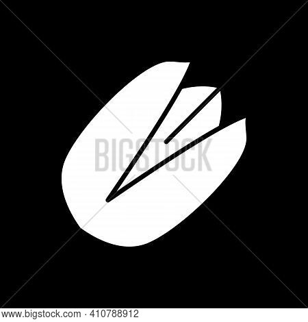 Pistachio Dark Mode Glyph Icon. Nut In Cracked Shell. Nutrition And Source Of Protein. Nourishment F