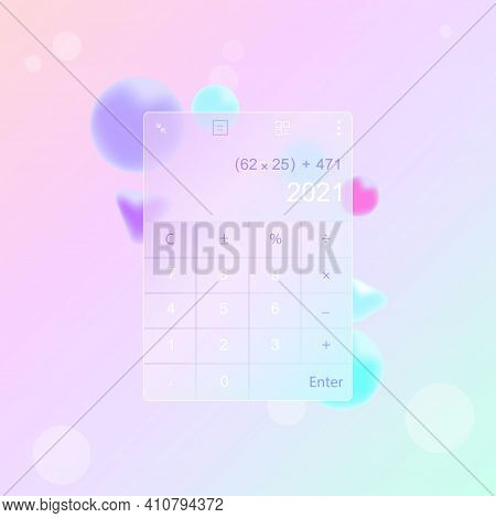 Mobile App Design.mobile Calculator Image. Glassmorphism, A New Trend In Design.