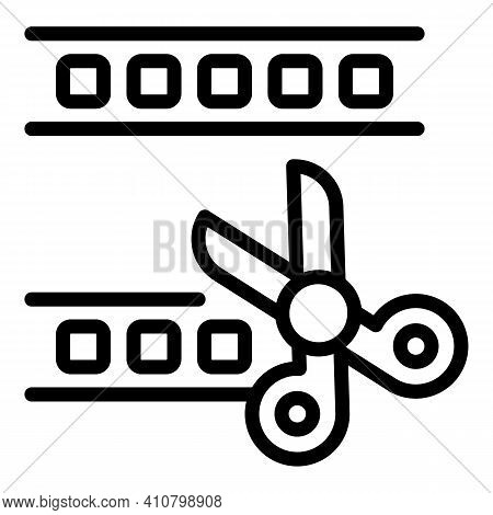 Video Montage Icon. Outline Video Montage Vector Icon For Web Design Isolated On White Background