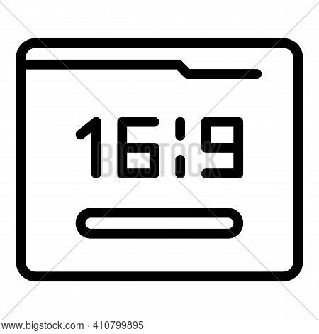 Video Timer Edit Icon. Outline Video Timer Edit Vector Icon For Web Design Isolated On White Backgro
