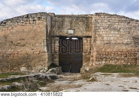 Iron-lined Gate To A Medieval City-fortress Chufut-kale, Crimea